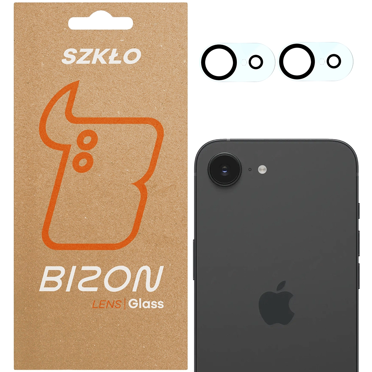 Szkło na aparat Bizon Glass Lens do iPhone 17e/16e, 2 sztuki